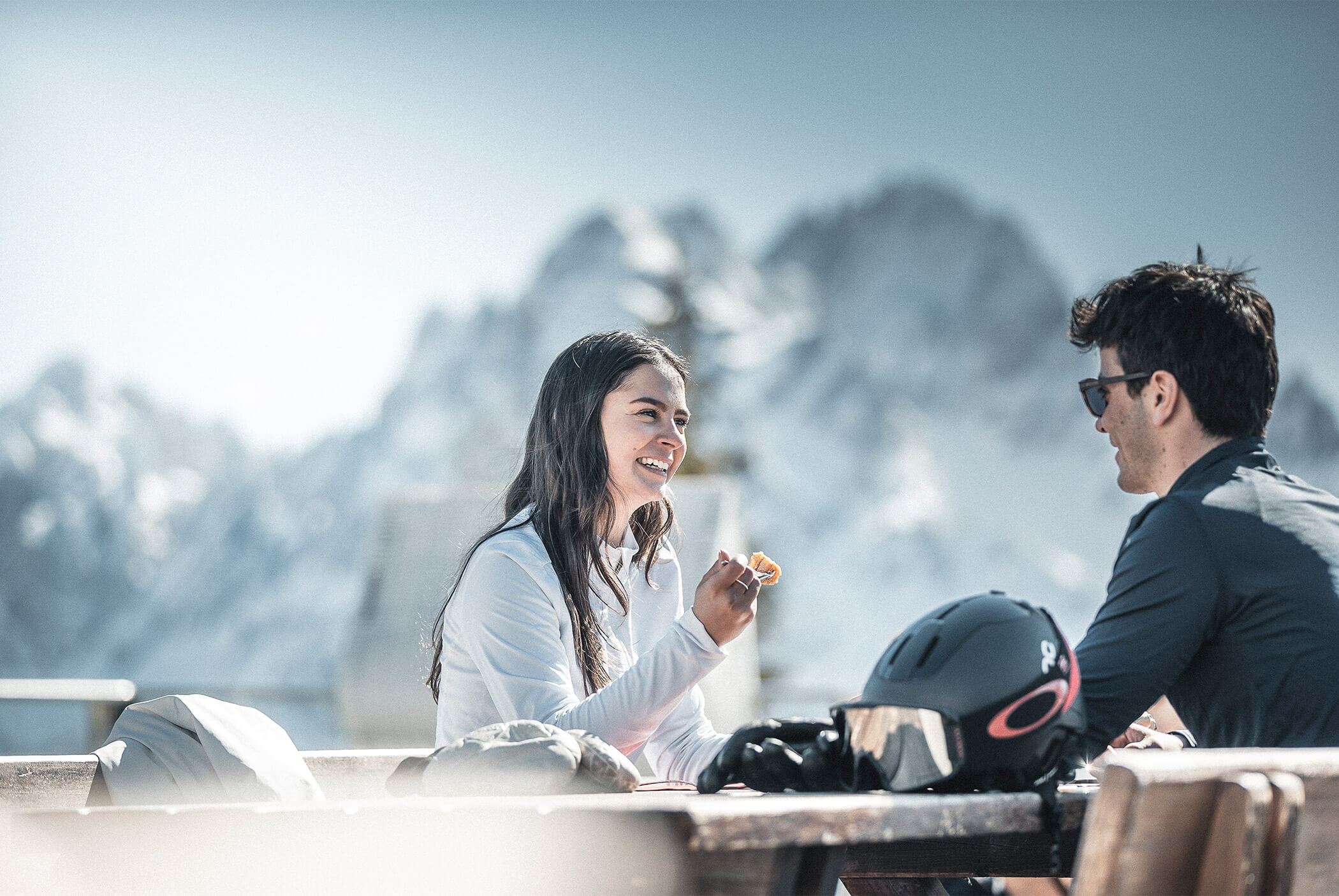 Essen auf einer Skihütte